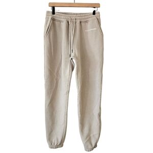Fancy Homebody Beige Cotton Blend Jogger Sweatpants